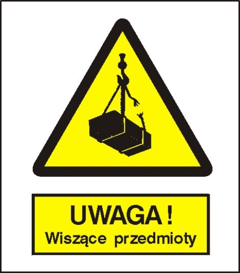 Ostrzeżenie przed wiszącymi przedmiotami (wiszącym ciężarem)